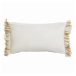 Чехол на подушку горчичного цвета с бахромой и объемным узором Ethnic mix варинант исполнения - 4 | Loft Concept в Грозном