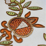 Обои с вышивкой ручной работы Fyodor Original colourway on linen варинант исполнения - 2 | Loft Concept в Грозном