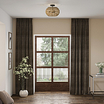 Потолочный светильник с плафоном из плетеного джута и черным каркасом Quoizel варинант исполнения - 7 | Loft Concept в Грозном