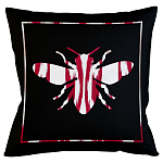 Подушка декоративная пчела с красным узором Ikat Pattern варинант исполнения - 1 | Loft Concept в Грозном