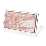 Таблетница карманная прямоугольная на 7 отделений с зеркалом и накладкой из натурального камня Турмалин Silver Stone Pillboxes варинант исполнения - 2 | Loft Concept в Грозном