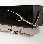 Дизайнерский комод чёрный глянцевый с основанием в виде золотых ветвей Meta Credenza  варинант исполнения - 1 | Loft Concept в Грозном