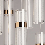 Люстра каскадная с прозрачными цилиндрическими плафонами Jenae Glass Tube Lighting варинант исполнения - 4 | Loft Concept в Грозном