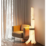 Торшер геометрический с тремя мраморными плафонами Marble Tripod варинант исполнения - 5 | Loft Concept в Грозном