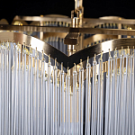 Люстра прямоугольная на цепях с прозрачными трубками и волнистым краем Nembus варинант исполнения - 11 | Loft Concept в Грозном