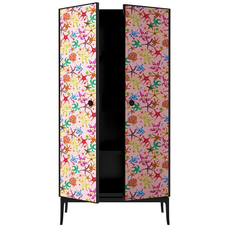 Stiletto Cabinet Pink nautical print Розовый Черный матовый в Грозном | Loft Concept 