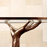 Обеденный стол с фигурным декором бронзового цвета Dichotomy racetrack варинант исполнения - 3 | Loft Concept в Грозном