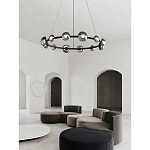 Люстра подвесная светодиодная в форме кольца Gray Ring Chandelier варинант исполнения - 2 | Loft Concept в Грозном