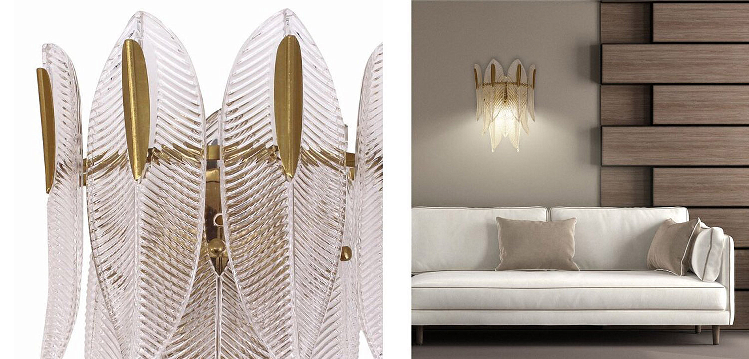 Бра Textured Glass Petals Sconce Бра Textured Glass Petals Sconce - Loft-Concept в Грозном