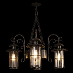 Уличная подвесная люстра с 4-мя цилиндрическими плафонами на цепях Elysian Lanterns варинант исполнения - 2 | Loft Concept в Грозном