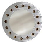 Зеркало белое с круглыми золотыми декоративными элементами Prince of the Church варинант исполнения - 1 | Loft Concept в Грозном