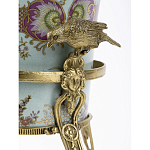 Ваза из голубого фарфора с рисунком птиц и цветов и декоративными элементами Blue Garden варинант исполнения - 4 | Loft Concept в Грозном