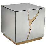 Столик журнальный зеркальный с золотым декором Gold Painted Mirror Table варинант исполнения - 1 | Loft Concept в Грозном