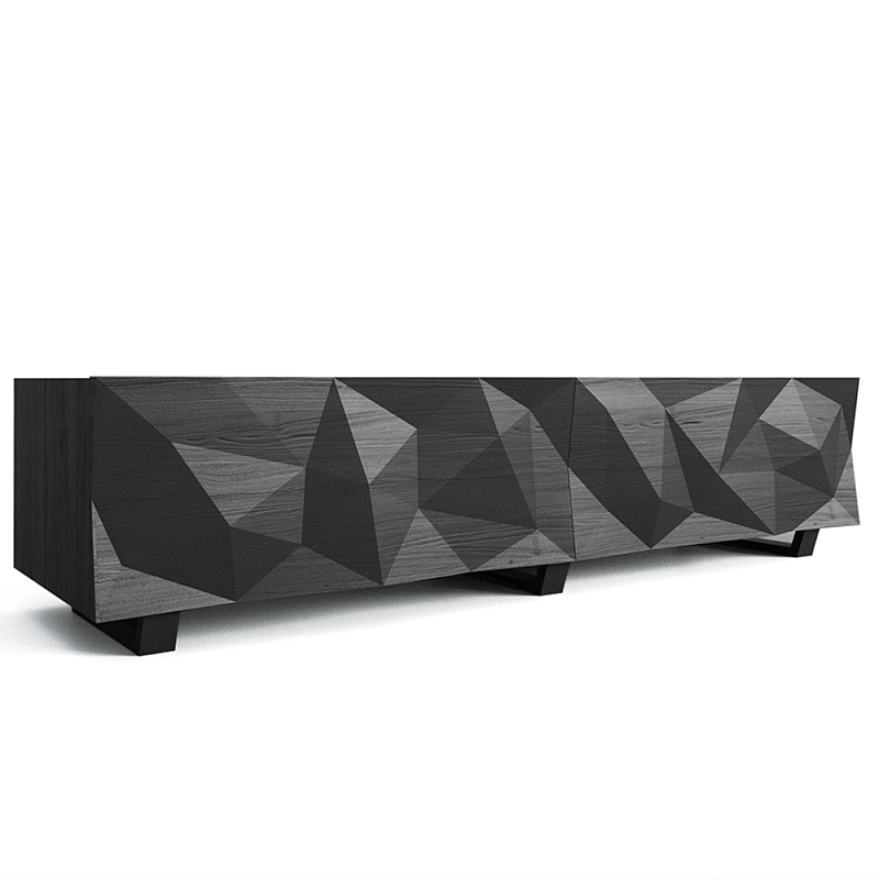 TV-тумба с большими угловыми фигурами Geometric Greece Графитовый TV-тумба с большими угловыми фигурами Geometric Greece Графитовый в Грозном | Loft Concept