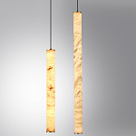 Подвесной светильник с плафоном в форме цилиндра из алебастра Cryptocrystalline Stone варинант исполнения - 3 | Loft Concept в Грозном