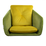 Стул с мягкой обивкой из велюра и подъемно-поворотным механизмом на колесиках Mason Green and Yellow варинант исполнения - 3 | Loft Concept в Грозном
