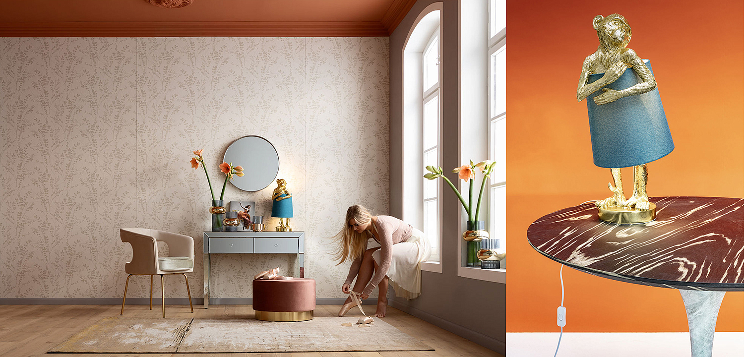 Настольная лампа Golden Monkey Hugging Lampshade Настольная лампа Golden Monkey Hugging Lampshade - Loft-Concept в Грозном