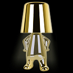 Настольная лампа фигурная золотого цвета с гладким абажуром Высота 19 см Sophia варинант исполнения - 1 | Loft Concept в Грозном