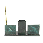 Настольный письменный набор из змеевика с визитницами и ручкой Successful Leader варинант исполнения - 3 | Loft Concept в Грозном