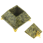 Шкатулка пирамида из натурального камня змеевик Stone Casket варинант исполнения - 2 | Loft Concept в Грозном