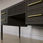 Большой Рабочий стол Primo с 5 выдвижными ящиками Темный орех варинант исполнения - 3 | Loft Concept в Грозном