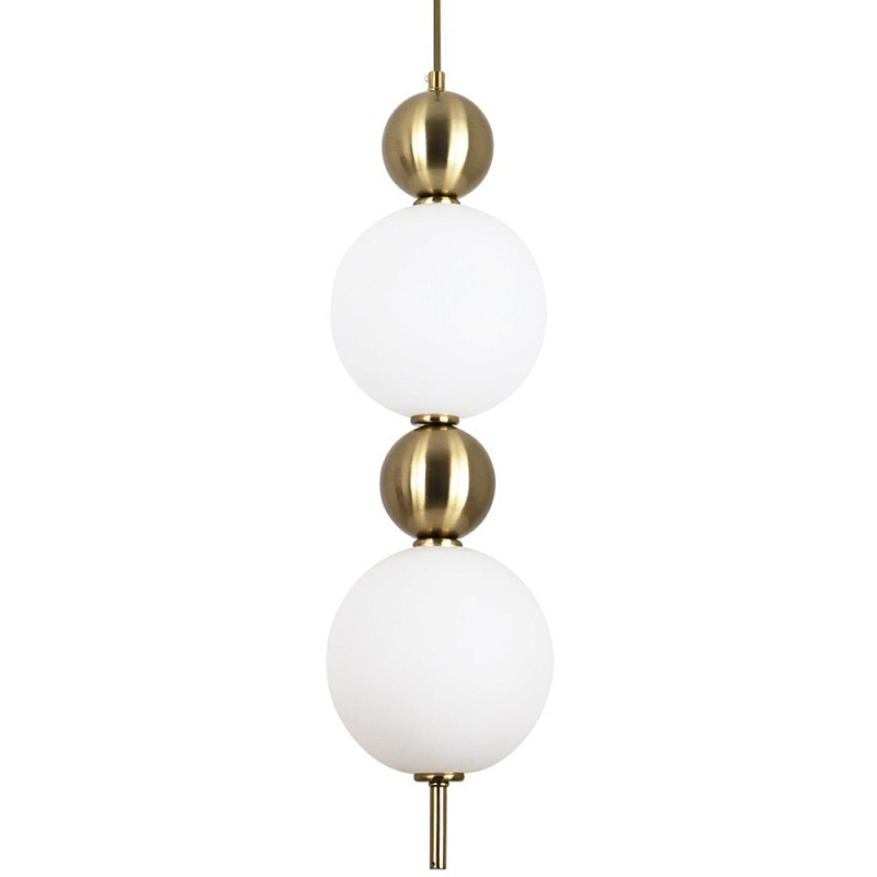 Подвесной светильник с плафонами шарами из акрила и металла Crystal Globule Spheres Hanging Lamp Белый Латунь Подвесной светильник с плафонами шарами из акрила и металла Crystal Globule Spheres Hanging Lamp Белый Латунь в Грозном | Loft Concept