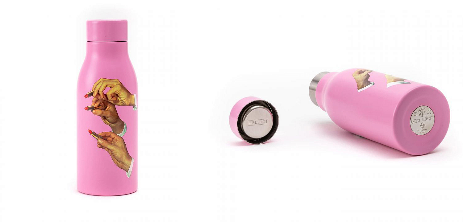 Бутылка Seletti Thermal Bottle Lipstick Pink Бутылка Seletti Thermal Bottle Lipstick Pink - Loft-Concept в Грозном