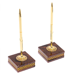 Настольный письменный набор с часами и визитницами из природного камня обсидиана Royal Present варинант исполнения - 4 | Loft Concept в Грозном