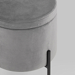 Серый пуф на черных ножках SANJAY варинант исполнения - 4 | Loft Concept в Грозном