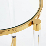 Золотой приставной столик с круглой стеклянной столешницей Weightless Table варинант исполнения - 4 | Loft Concept в Грозном