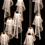 Люстра каскадная с 10-ю прозрачными плафонами Wave Line варинант исполнения - 5 | Loft Concept в Грозном