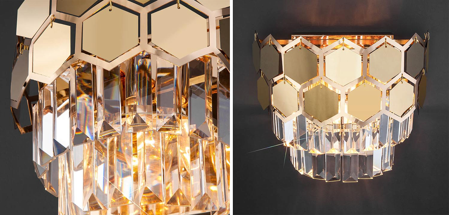 Бра Hanging Hexagon Moira Sconce gold Бра Hanging Hexagon Moira Sconce gold - Loft-Concept в Грозном