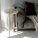 Круглый журнальный столик со столешницей из эпоксидной смолы Epoxy Resin Flowers Coffee Table варинант исполнения - 3 | Loft Concept в Грозном