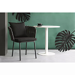 Стул мягкий с декором в виде плетеных лент на спинке и подлокотниках Semicircular Chair Decorated with Ribbons варинант исполнения - 5 | Loft Concept в Грозном