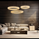 Люстра с 3-мя кольцами из натурального камня Minerals of Light варинант исполнения - 3 | Loft Concept в Грозном