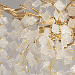 Люстра подвесная золотого цвета с декоративными ветвями и прозрачными рельефными подвесками FAIRYTREE Light варинант исполнения - 4 | Loft Concept в Грозном