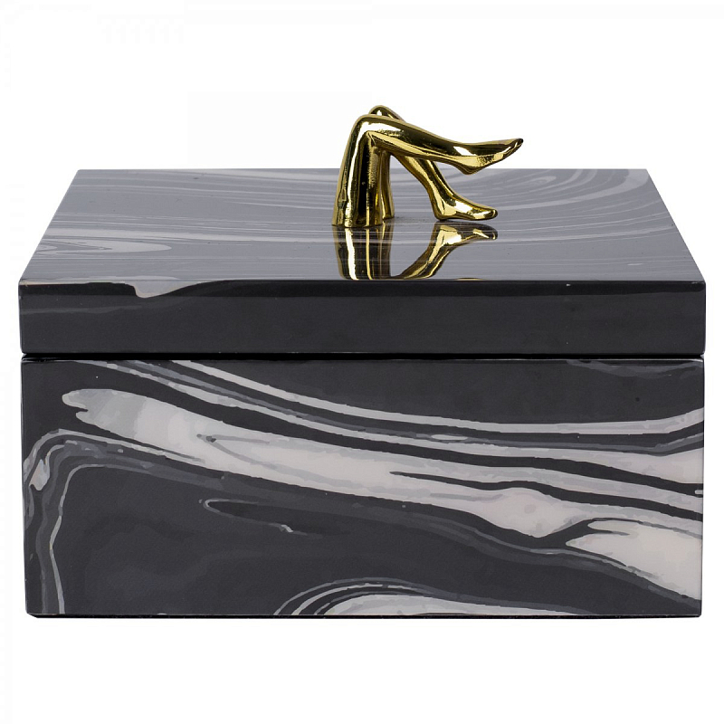 Шкатулка COQUETTE BOX Черный Белый Глянцевое золото Шкатулка COQUETTE BOX Черный Белый Глянцевое золото в Грозном | Loft Concept
