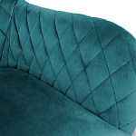 Барный стул со спинкой и подлокотниками на 4-х деревянных ножках Douglas Rhombus Бирюзовый Велюр варинант исполнения - 2 | Loft Concept в Грозном