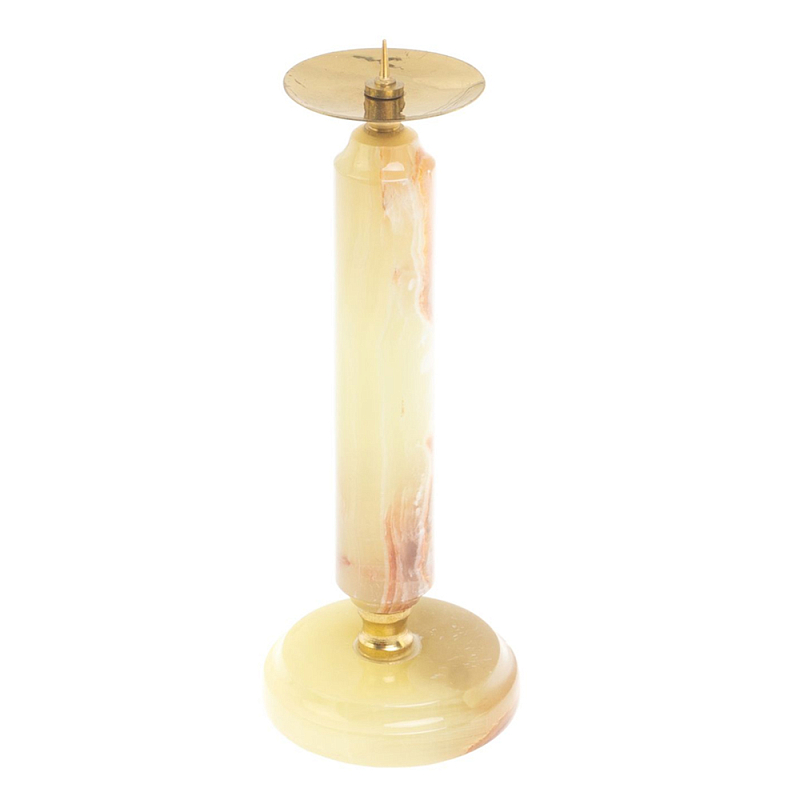 Подсвечник из натурального камня оникс Stone Candlestick Бежевый Золотой Подсвечник из натурального камня оникс Stone Candlestick Бежевый Золотой в Грозном | Loft Concept