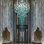 Люстра зеленая каскадная Green Light CascadeDroplet Chandelier варинант исполнения - 1 | Loft Concept в Грозном