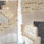 Триптих Геометрический гобелен бежевый Figurative Beige Wall Hangings варинант исполнения - 1 | Loft Concept в Грозном