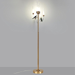 Торшер с 2-мя фигурками птиц на изогнутых прозрачных трубках Ganthea варинант исполнения - 2 | Loft Concept в Грозном