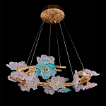 Люстра круглая на золотом каркасе с цветочным декором Miscellaneous herbs варинант исполнения - 1 | Loft Concept в Грозном