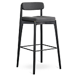 Барный стул из массива ясеня с обивкой из рогожки Elegant Ash Shape варинант исполнения - 2 | Loft Concept в Грозном