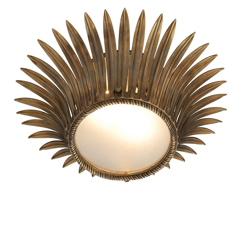 Потолочный светильник Eichholtz Ceiling Lamp Nuvole Латунь Античная полированная Прозрачное Стекло в Грозном | Loft Concept 
