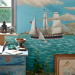 Обои ручная роспись Nantucket Crossing Brandt colourway on scenic paper варинант исполнения - 2 | Loft Concept в Грозном