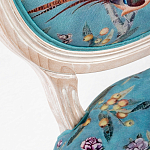 Стул из массива бука бирюзовый с изображением птиц и цветов Turquoise Beige Chinoiserie Birds Garden Chair варинант исполнения - 2 | Loft Concept в Грозном