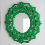 Зеркало круглое в ажурной зеленой раме Green Floral Pattern варинант исполнения - 2 | Loft Concept в Грозном