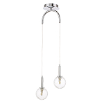 Подвесной светильник с 2-мя рельефными прозрачными плафонами из стекла и основанием цвета Хром Perforated Glass Bubbles варинант исполнения - 1 | Loft Concept в Грозном