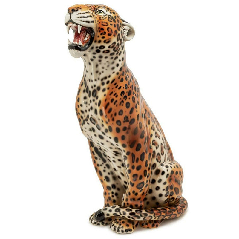 Статуэтка Leopard Right Оранжевый Черный Коричневый в Грозном | Loft Concept 